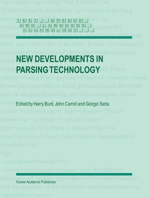 cover image of New Developments in Parsing Technology